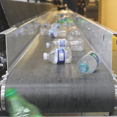 Bottles on a conveyor belt